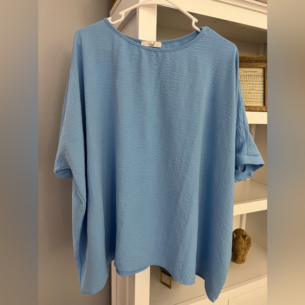 Easel brand sky blue blouse